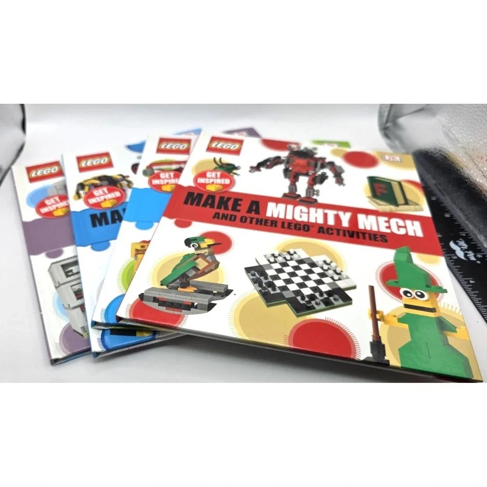 Lego Book Make a Mighty Mech & Other Lego Activities Hardcover Lot of 4 Fun Idea
